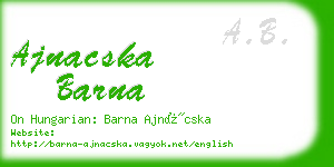 ajnacska barna business card